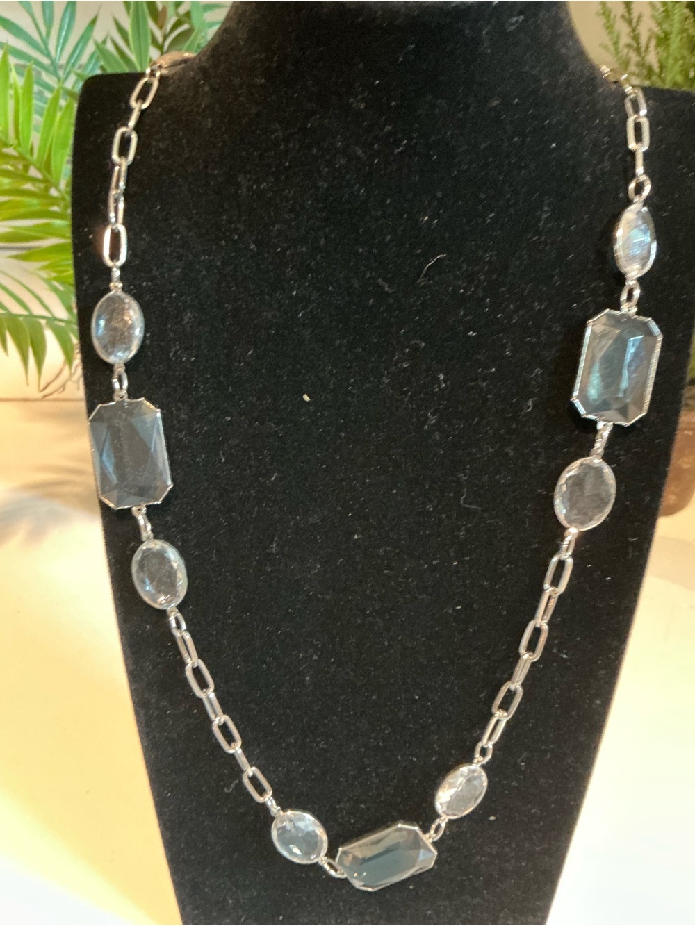 Elegant Blue Crystal Link Necklace - Women's Jewelry